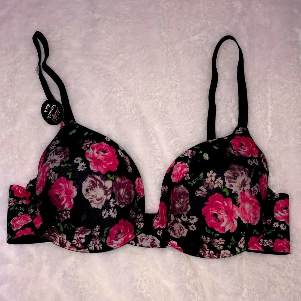 NWT Prima Valentina Intimates Size 36C Floral Smooth Back Push Up Bra Women